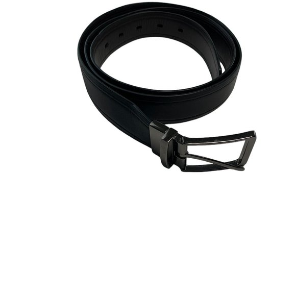 Full Grain Cowhide Leather Belt Men's Black Reversible 48 Inches - Picture 4 of 11